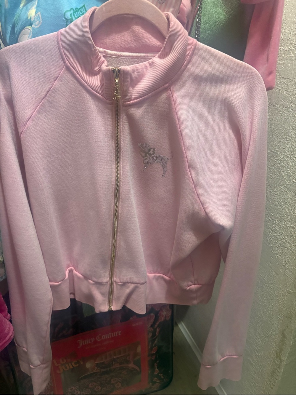 PINK Victoria's Secret Light Pink Zip-Up Track Jacket